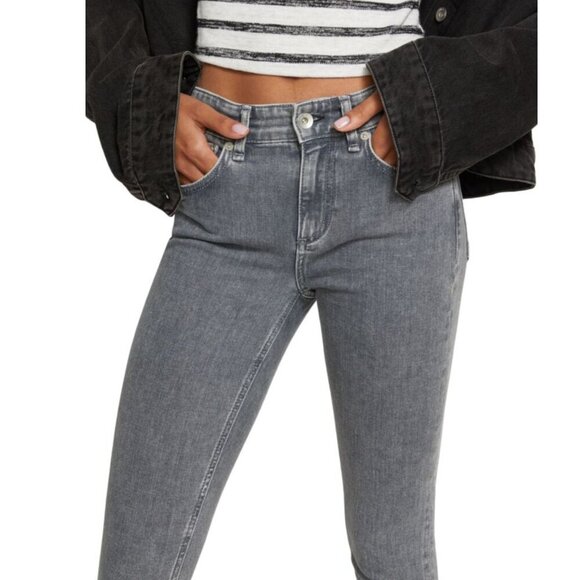NWT Rag & Bone Cate midrise skinny ankle jeans in gray (Colby) size 29 - Picture 4 of 10